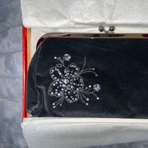 Express Black Velvet Clutch